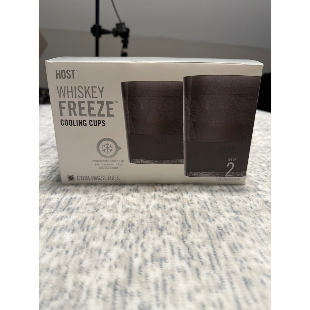 Host Whiskey Freeze Cooling Cups Set of 2 Reusable Gel Chilled‎ Drinkware